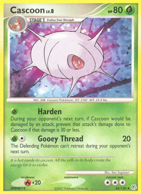 Cascoon Uncommon Pokemon card #44 from Diamond & Pearl
