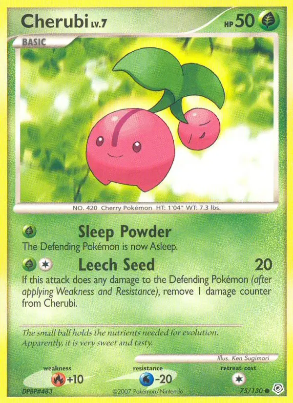 Cherubi Common Pokemon card #75 from Diamond & Pearl