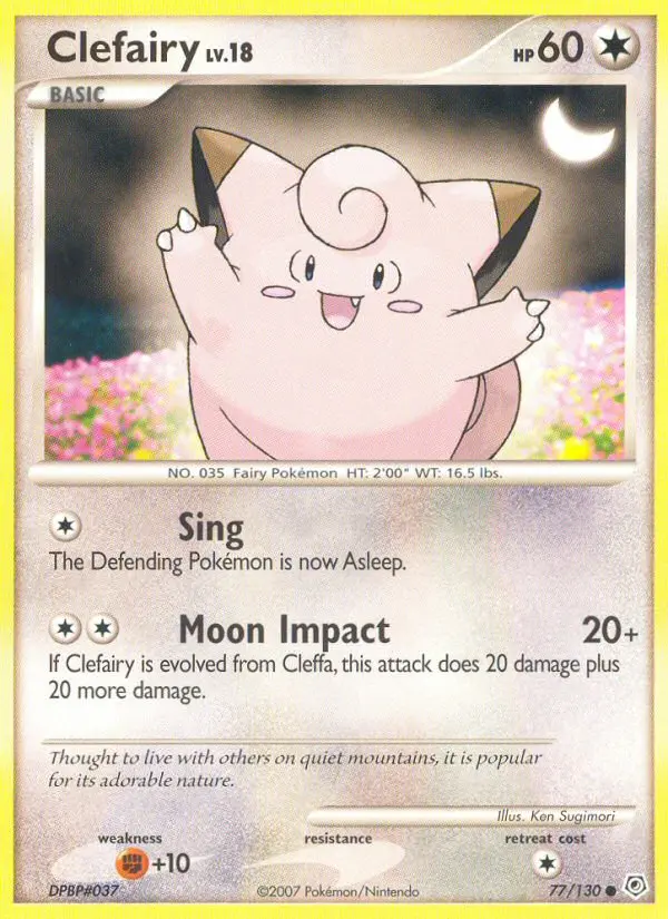 Clefairy Common Pokemon card #77 from Diamond & Pearl