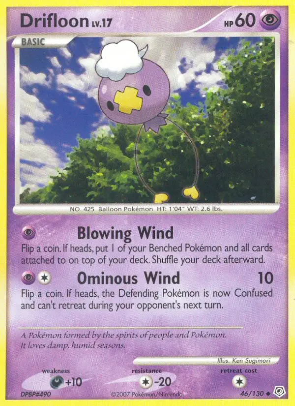Drifloon Uncommon Pokemon card #46 from Diamond & Pearl