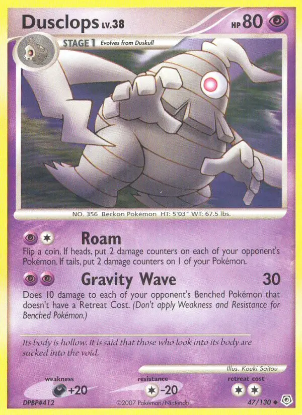 Dusclops Uncommon Pokemon card #47 from Diamond & Pearl