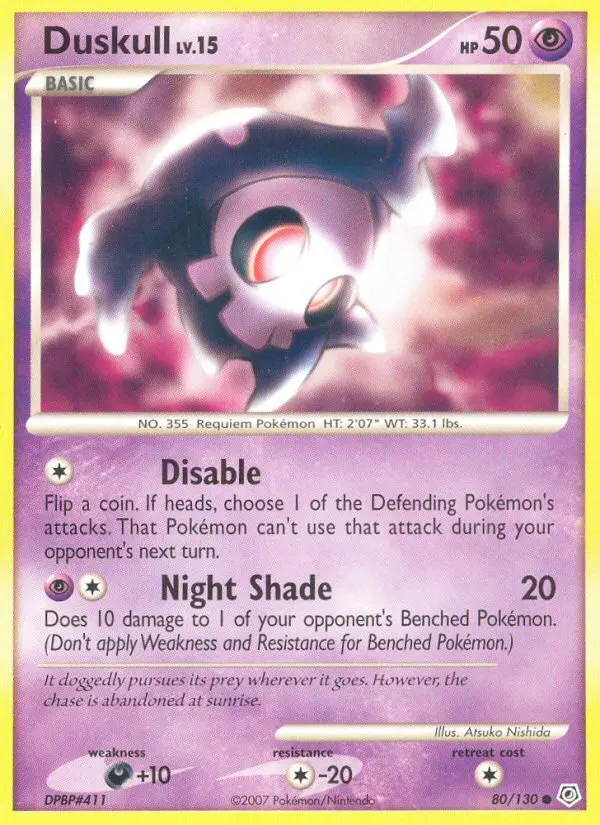 Duskull Common Pokemon card #80 from Diamond & Pearl
