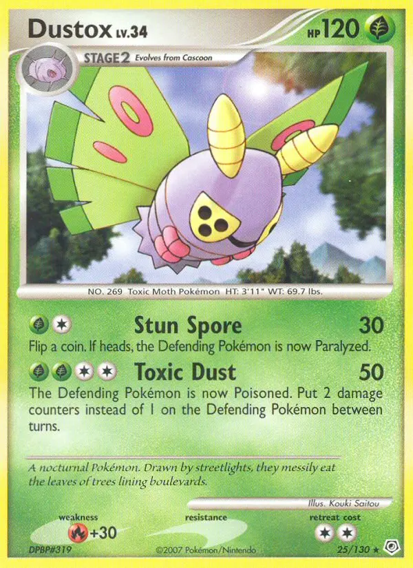 Dustox Rare Pokemon card #25 from Diamond & Pearl