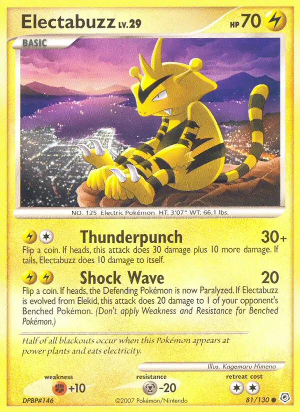 Electabuzz Common Pokemon card #81 from Diamond & Pearl