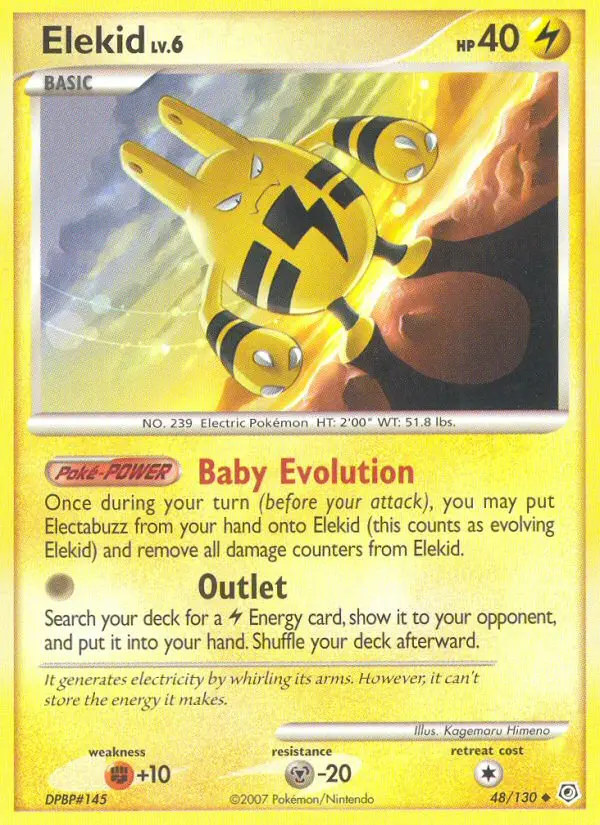 Elekid Uncommon Pokemon card #48 from Diamond & Pearl