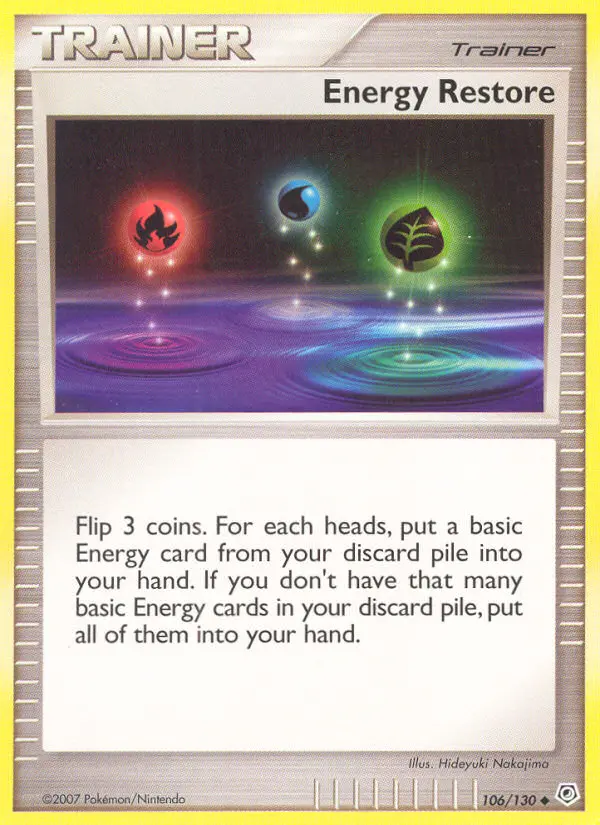 Energy Restore Uncommon Pokemon card #106 from Diamond & Pearl