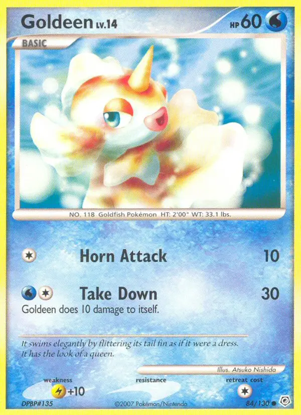 Goldeen Common Pokemon card #84 from Diamond & Pearl