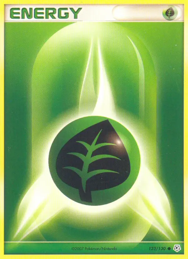 Grass Energy Common Pokemon card #123 from Diamond & Pearl