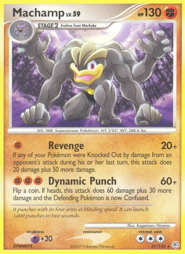 Machamp Rare Pokemon card #31 from Diamond & Pearl