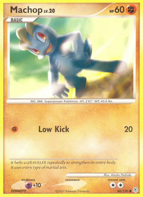 Machop Common Pokemon card #86 from Diamond & Pearl