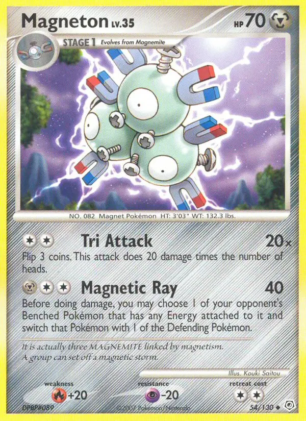 Magneton Uncommon Pokemon card #54 from Diamond & Pearl