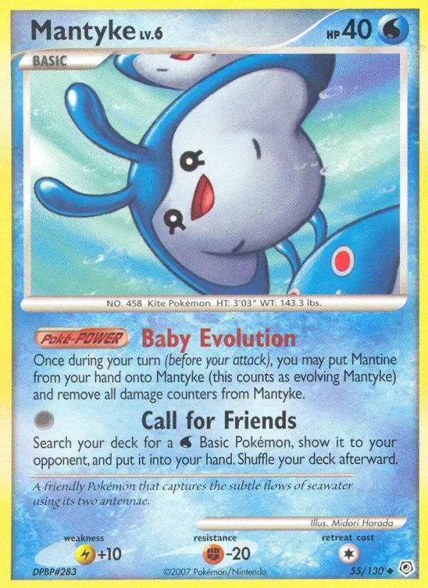 Mantyke Uncommon Pokemon card #55 from Diamond & Pearl