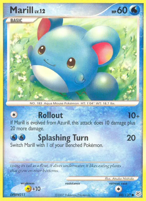 Marill Common Pokemon card #88 from Diamond & Pearl