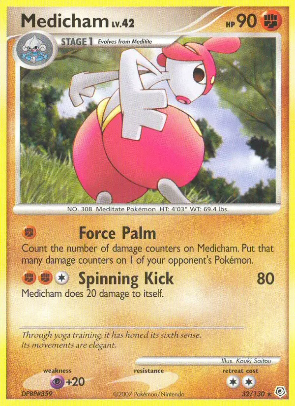 Medicham Rare Pokemon card #32 from Diamond & Pearl