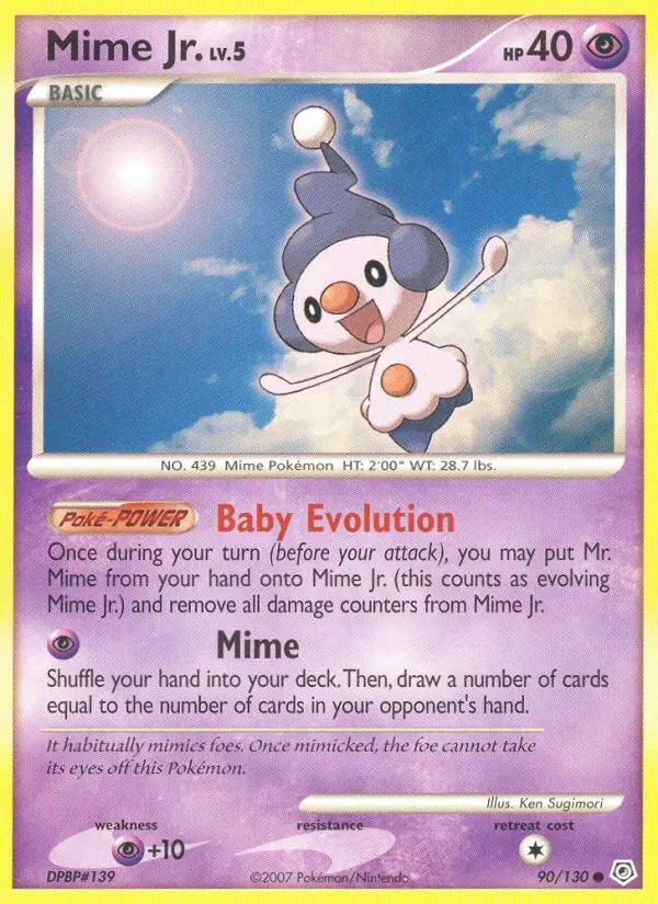 Mime Jr. Common Pokemon card #90 from Diamond & Pearl