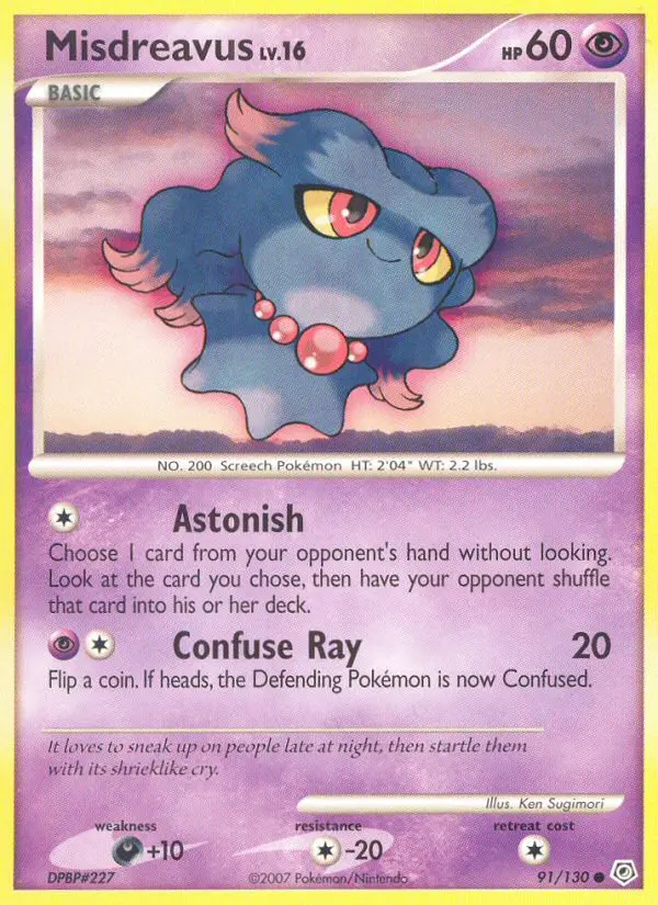 Misdreavus Common Pokemon card #91 from Diamond & Pearl