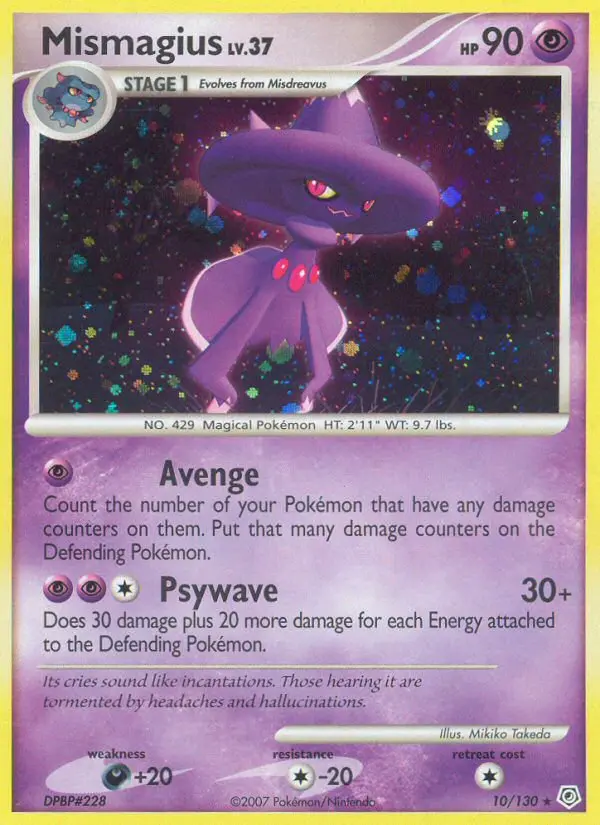Mismagius Rare Holo Pokemon card #10 from Diamond & Pearl