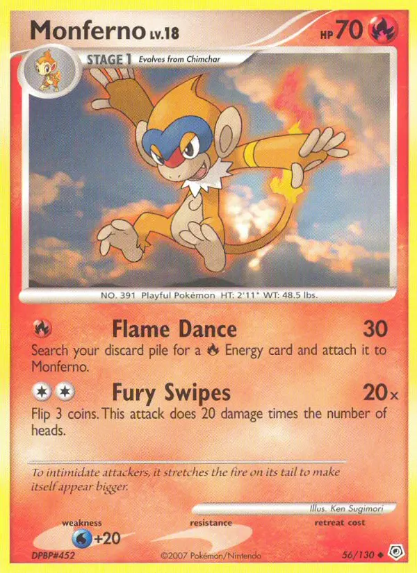 Monferno Uncommon Pokemon card #56 from Diamond & Pearl