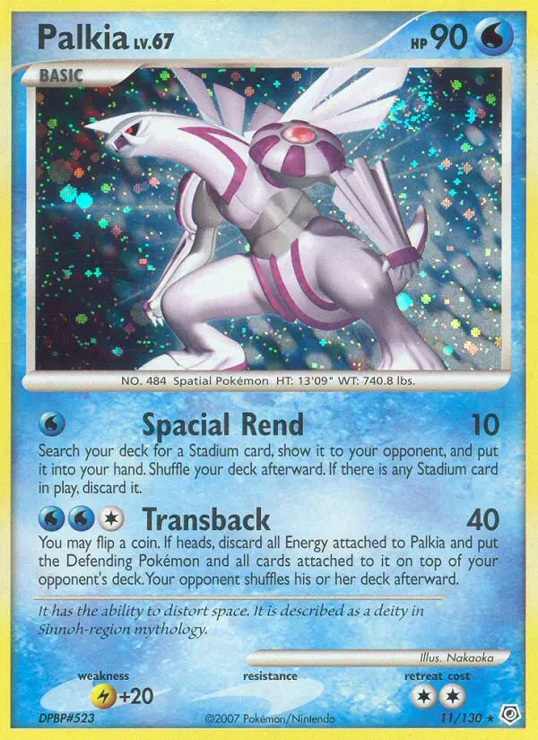 Palkia Rare Holo Pokemon card #11 from Diamond & Pearl