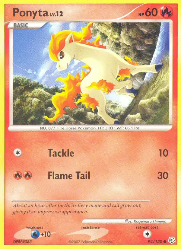 Ponyta Common Pokemon card #94 from Diamond & Pearl
