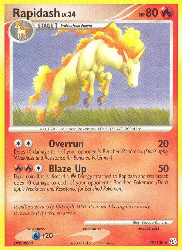 Rapidash Uncommon Pokemon card #59 from Diamond & Pearl