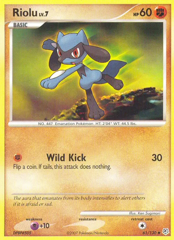Riolu Uncommon Pokemon card #61 from Diamond & Pearl