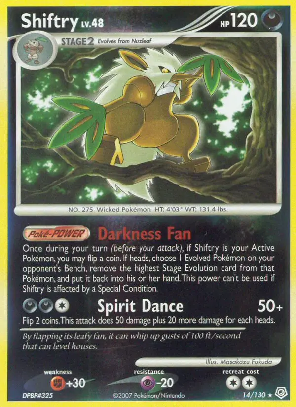 Shiftry Rare Holo Pokemon card #14 from Diamond & Pearl