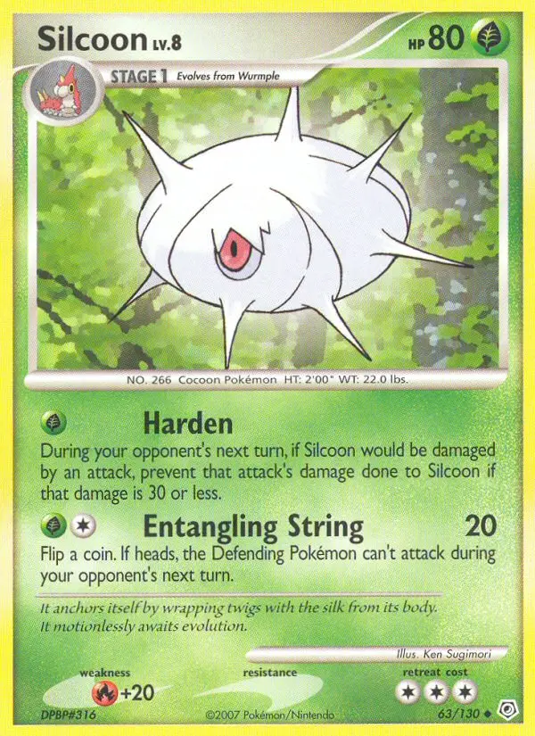 Silcoon Uncommon Pokemon card #63 from Diamond & Pearl