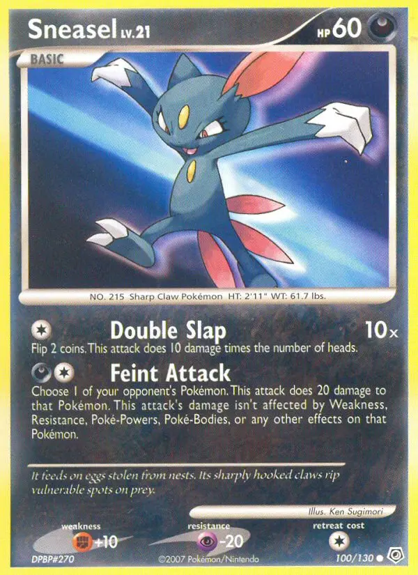 Sneasel Common Pokemon card #100 from Diamond & Pearl