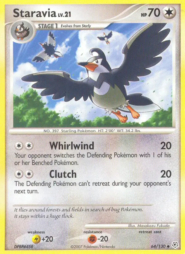Staravia Uncommon Pokemon card #64 from Diamond & Pearl