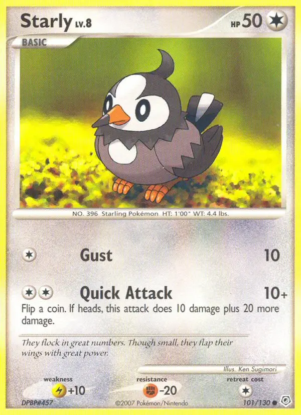 Starly Common Pokemon card #101 from Diamond & Pearl
