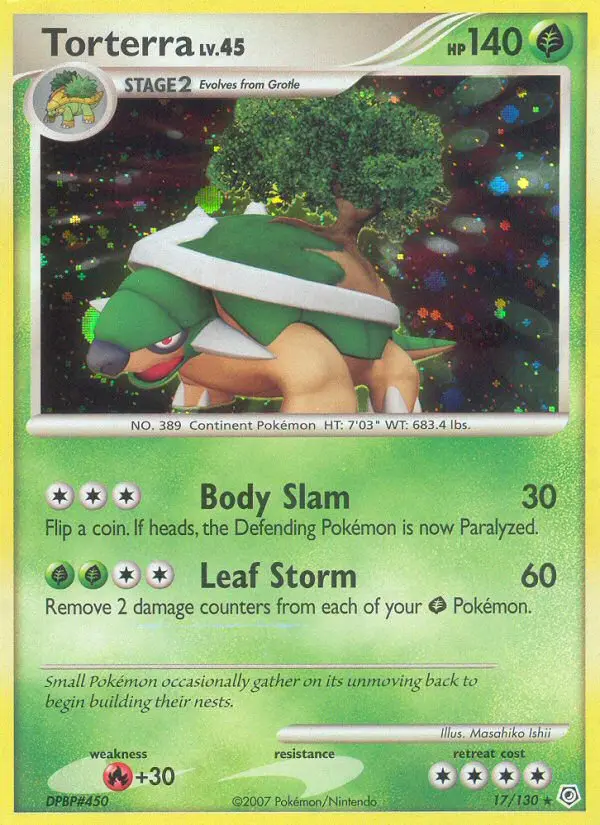 Torterra Rare Holo Pokemon card #17 from Diamond & Pearl