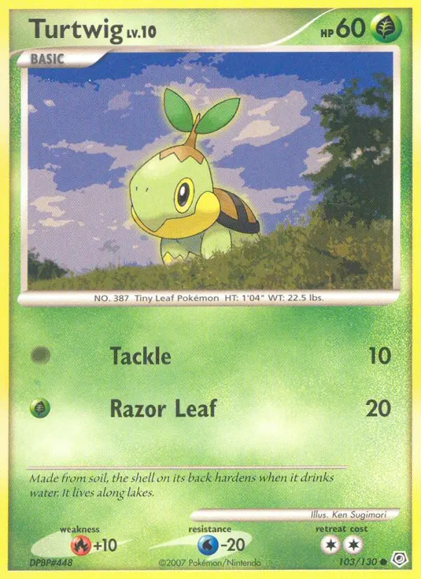 Turtwig Common Pokemon card #103 from Diamond & Pearl