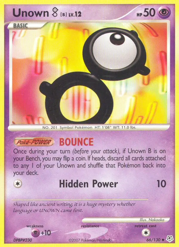 Unown B Uncommon Pokemon card #66 from Diamond & Pearl