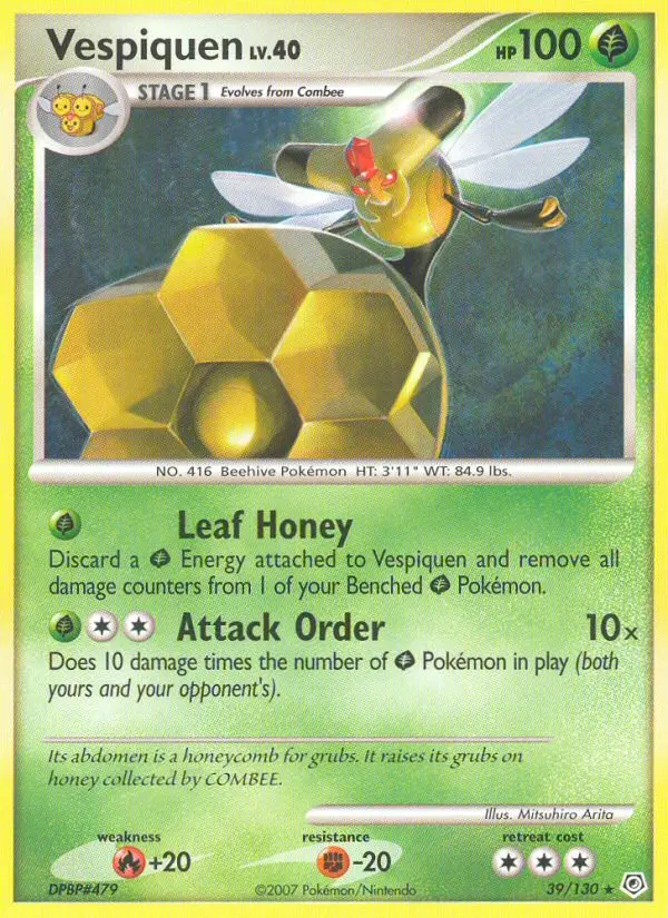 Vespiquen Rare Pokemon card #39 from Diamond & Pearl
