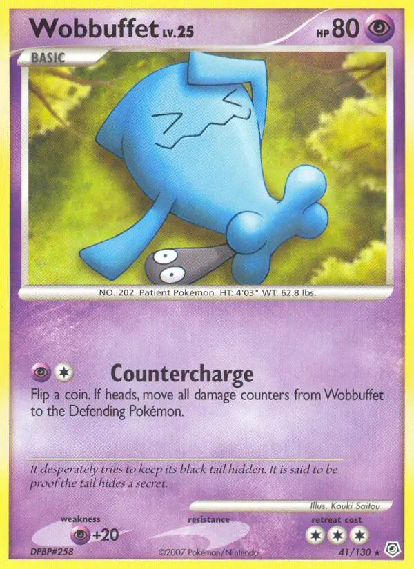 Wobbuffet Rare Pokemon card #41 from Diamond & Pearl