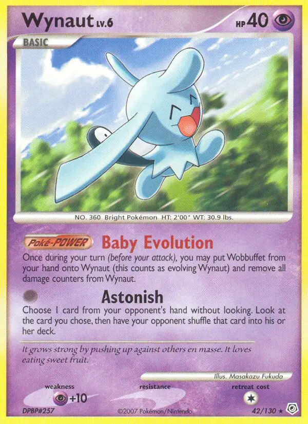 Wynaut Rare Pokemon card #42 from Diamond & Pearl