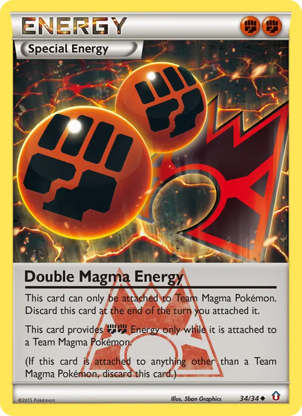Double Magma Energy Uncommon Pokemon card #34 from Double Crisis