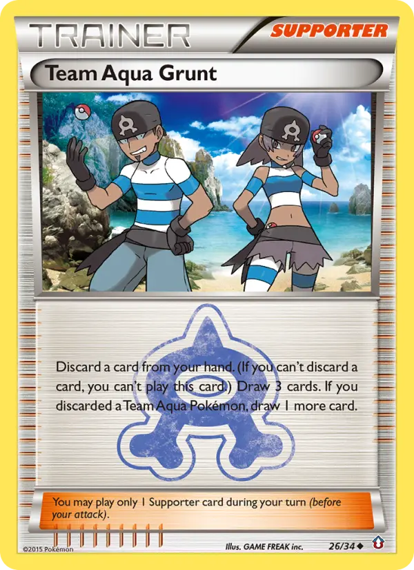 Team Aqua Grunt Uncommon Pokemon card #26 from Double Crisis