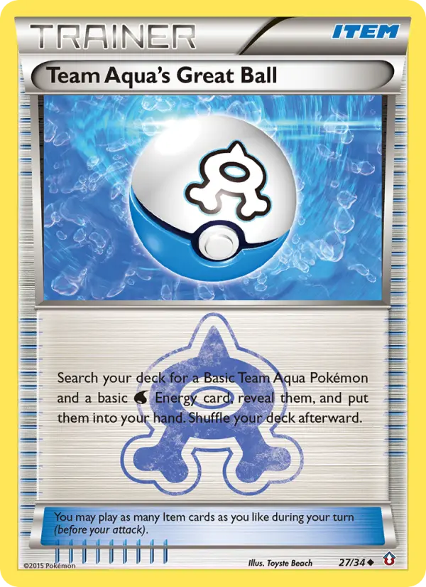 Team Aqua's Great Ball Uncommon Pokemon card #27 from Double Crisis