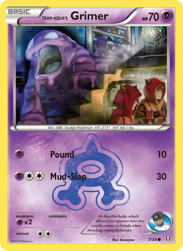Team Aqua's Grimer Common Pokemon card #7 from Double Crisis
