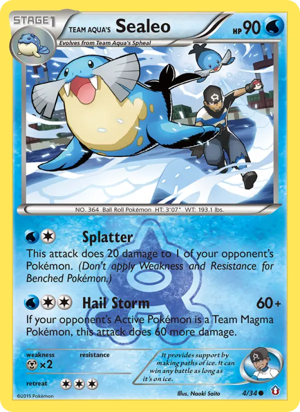 Team Aqua's Sealeo Common Pokemon card #4 from Double Crisis