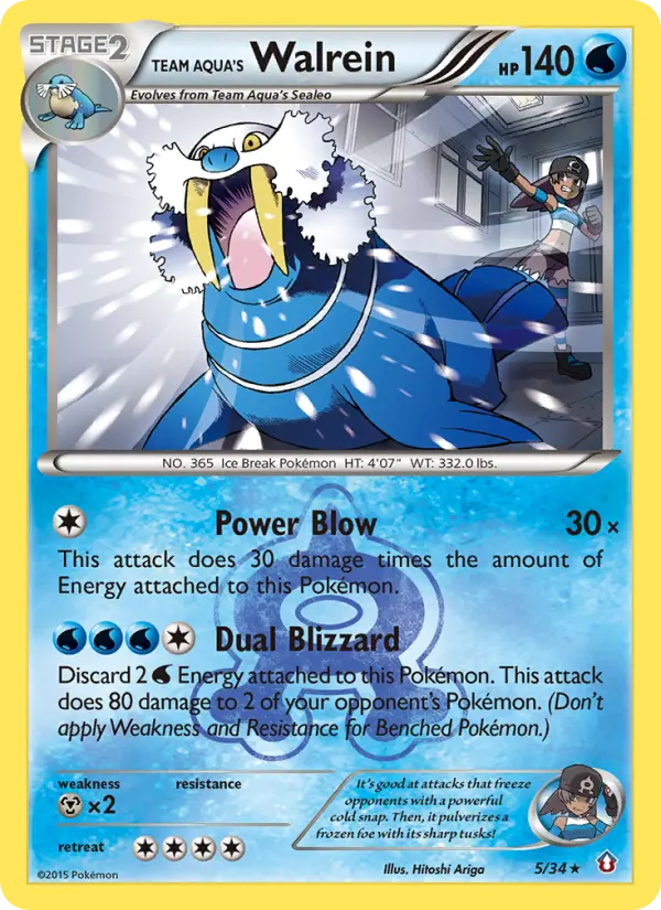 Team Aqua's Walrein Rare Pokemon card #5 from Double Crisis
