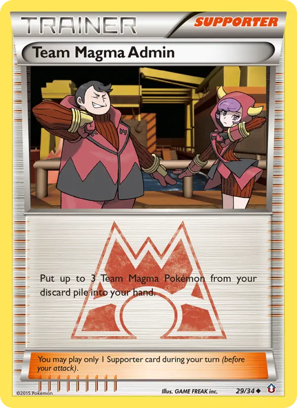 Team Magma Admin Uncommon Pokemon card #29 from Double Crisis