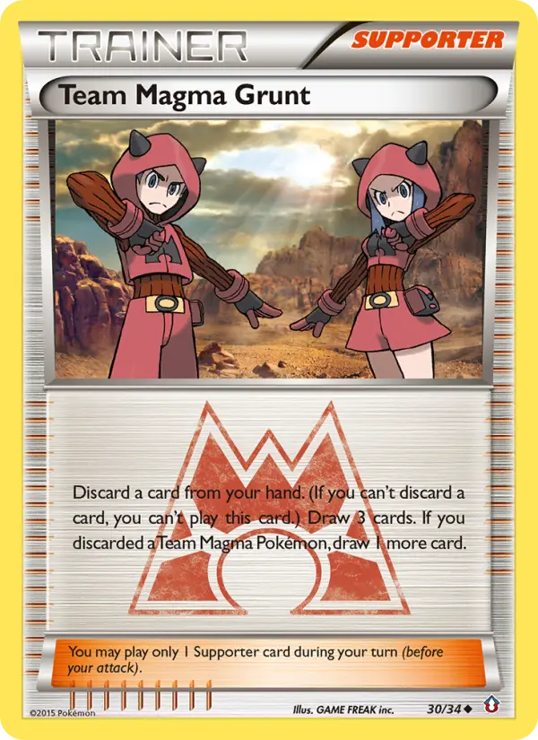 Team Magma Grunt Uncommon Pokemon card #30 from Double Crisis