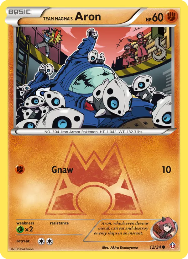 Team Magma's Aron Common Pokemon card #12 from Double Crisis