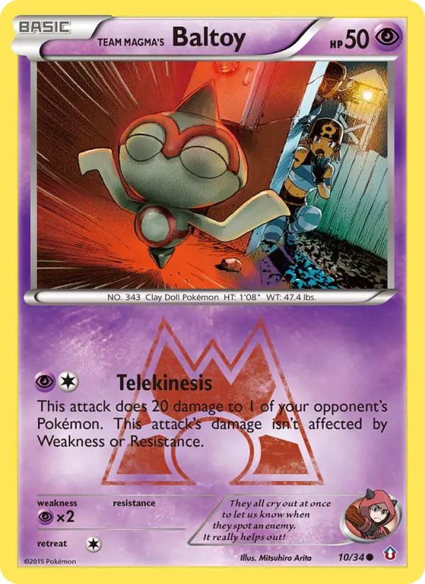 Team Magma's Baltoy Common Pokemon card #10 from Double Crisis