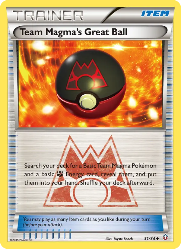 Team Magma's Great Ball Uncommon Pokemon card #31 from Double Crisis