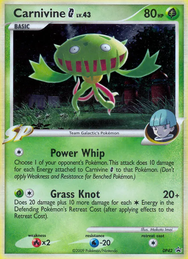 Carnivine G Common Pokemon card #DP42 from DP Black Star Promos