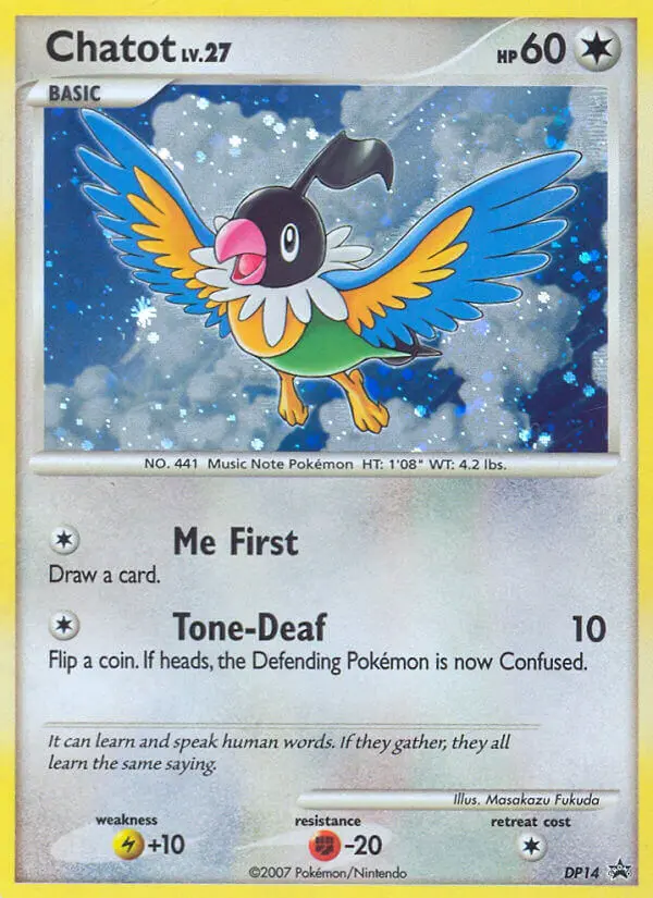 Chatot Common Pokemon card #DP14 from DP Black Star Promos